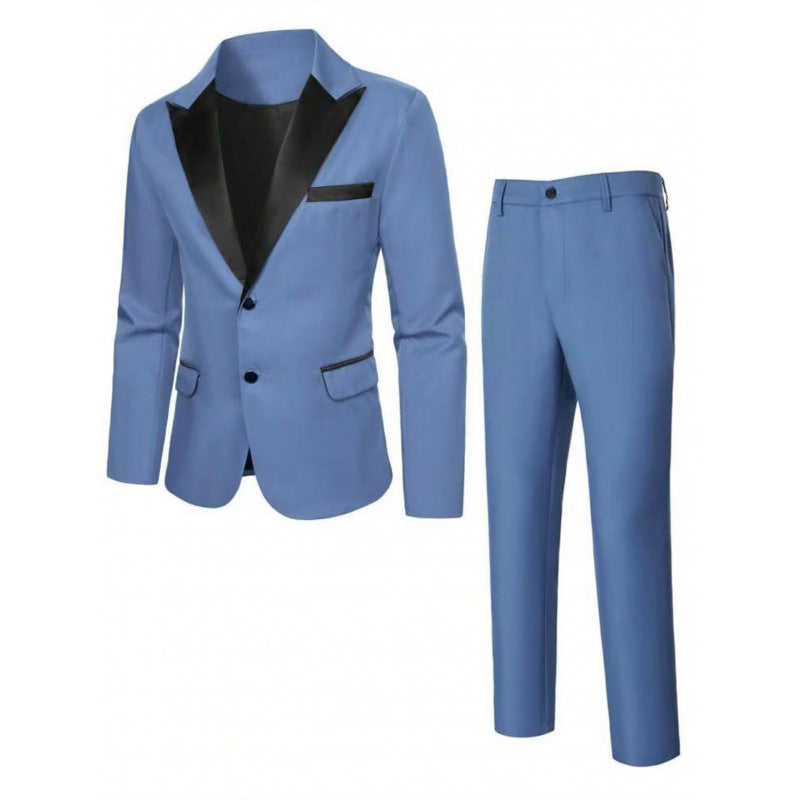 NIERMO Men's Slim-fit Suit Jacket Three-piece Set