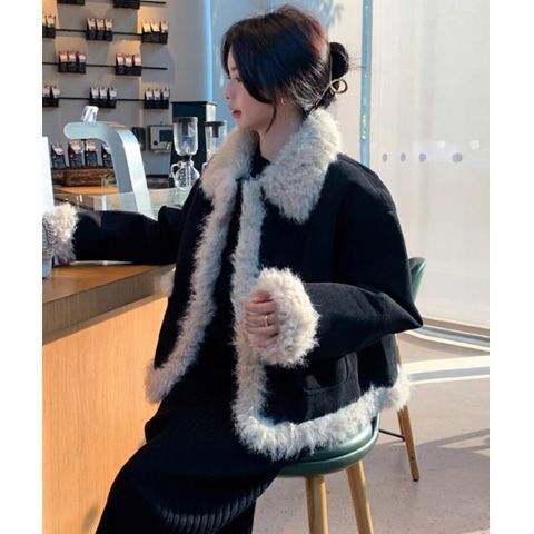 NIERMO Women's Fashion Casual Denim Puffer Jacket